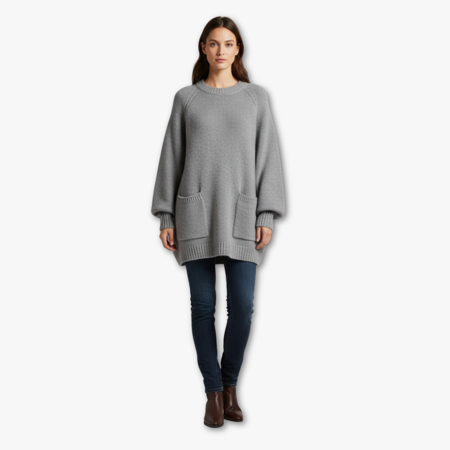 Women’s oversized Knit Sweater with Round Neck and Long Sleeves (kopie)